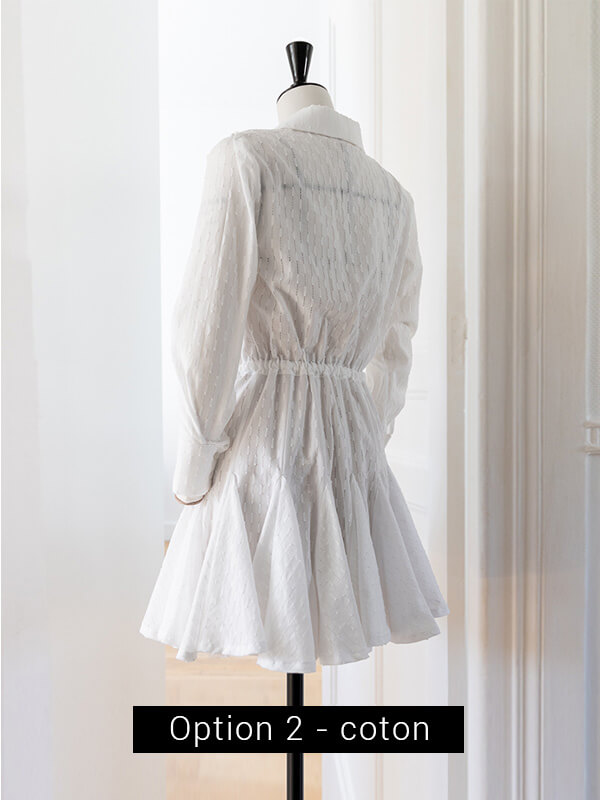 Robe Stella option 2 (jupe à godets) réalisée dans un coton léger.